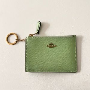 Coach Pistachio Mini Skinny Coin Purse Key Chain